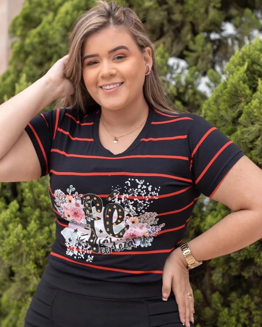 Blusa plus size listra - Foto 1 - FC Takalu